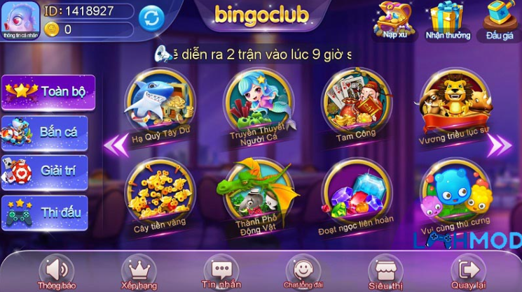 Bắn cá Bingo có giao diện cực cháy