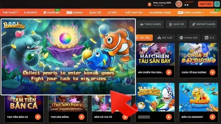 Bắn cá Paradise hỗ trợ game thủ nhiệt tình